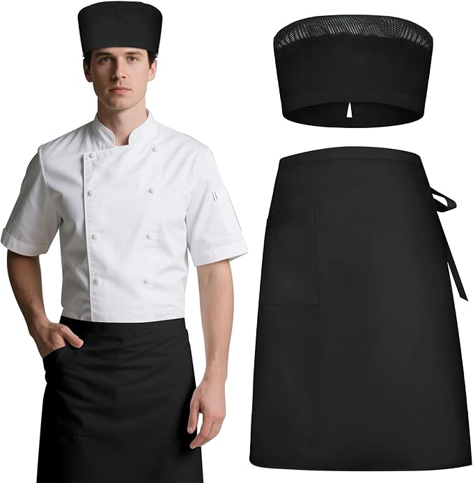 Tablier professionnel avec chapeau – résistant et pratique noir Vendos85 - Mathon