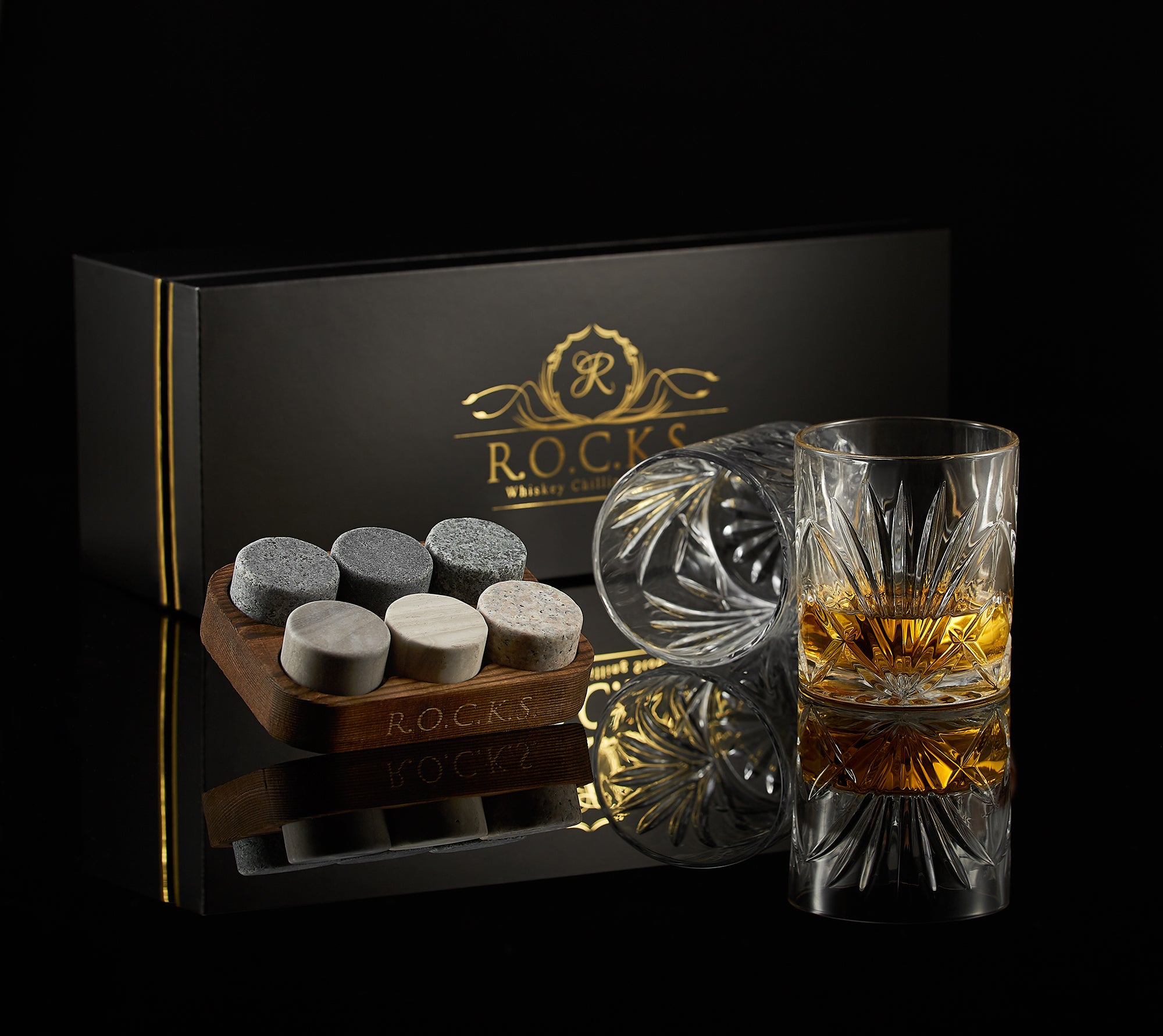 Coffret Cadeau Connoisseur Set - Pierres à Whisky ROCKS & Verres à Cocktail Palm - Mathon - 2