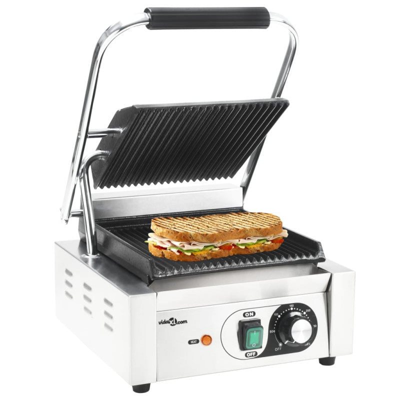 Grill Pour Panini Rainuré Acier Inoxydable 1800 W 31x30,5x20 Cm VIDAXL - Mathon - 1