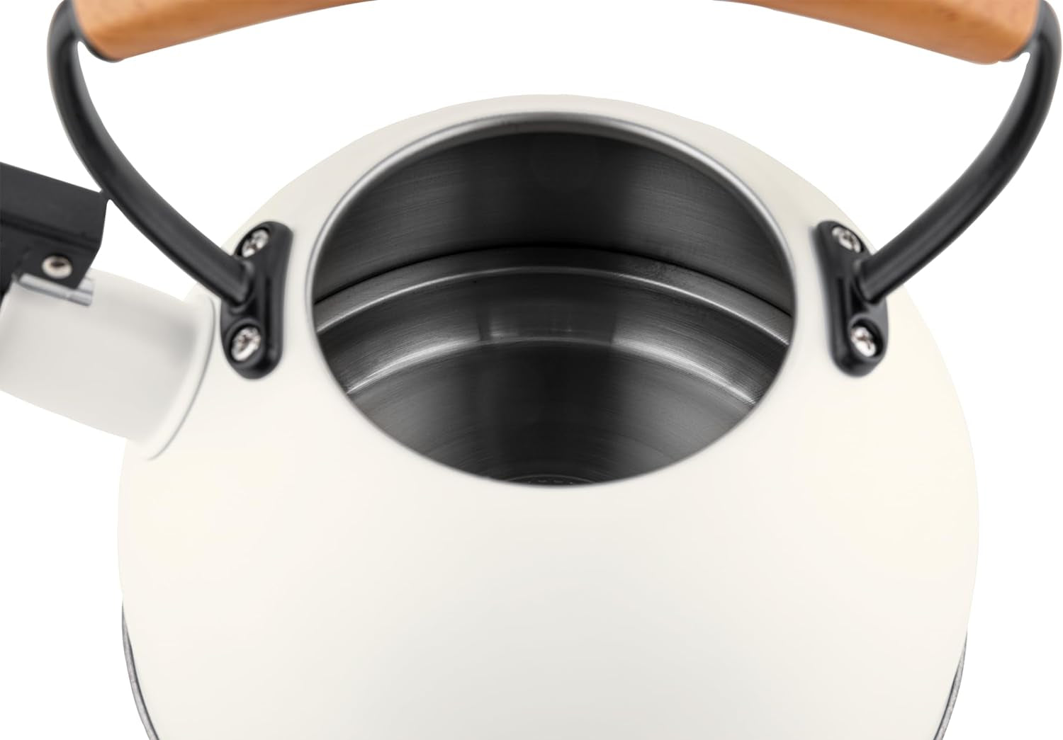 Bouilloire à Induction Théière Sifflet 2,3L  Acier Inox, Poignée en Bois  Blanc Nordic - Mathon - 7