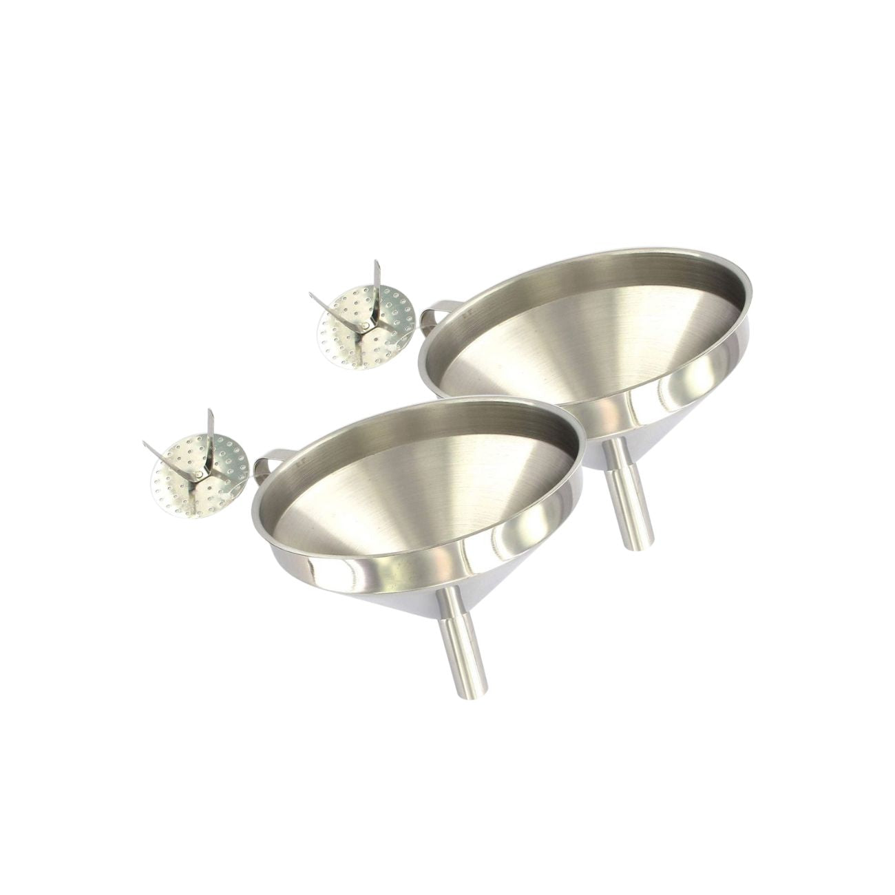 Ensemble de 2 Entonnoirs de cuisine inox avec grille pour impuretés 14 cm Fackelmann - Mathon - 1