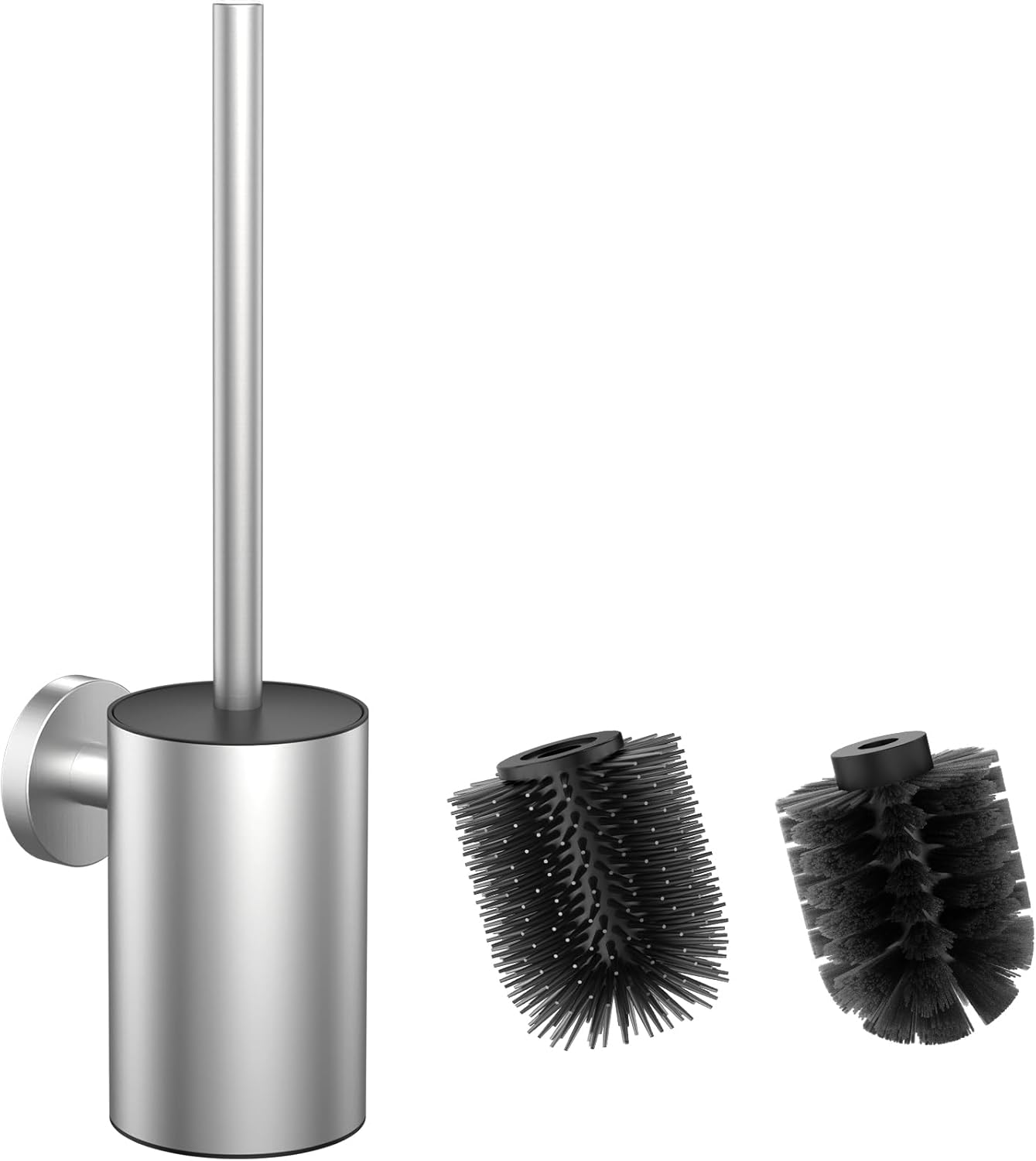 Brosse WC Circulaire Argentée avec Double Têtes Vendos85 - Mathon