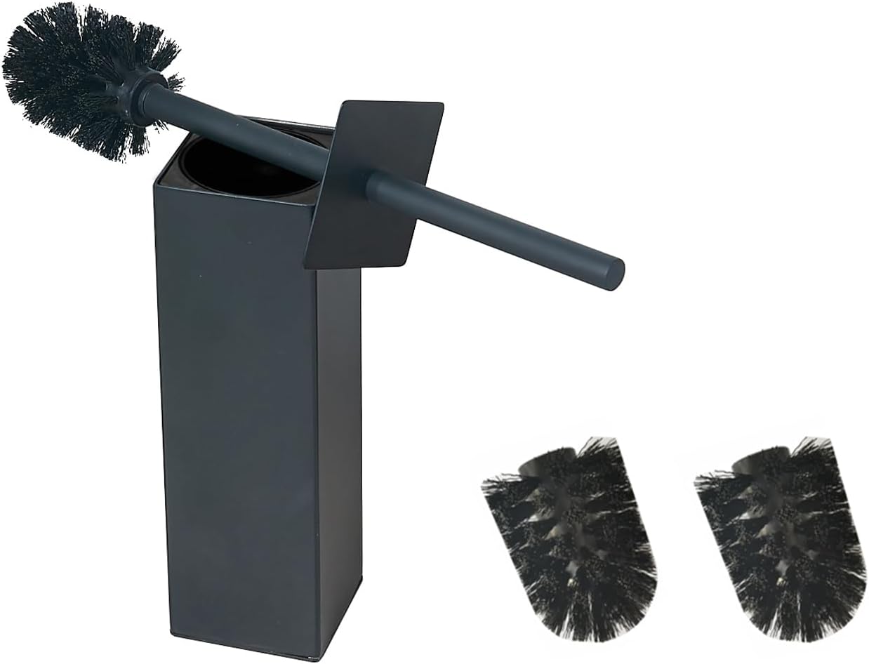 Brosse WC Carrée Noir Mat en Acier Inoxydable Vendos85 - Mathon