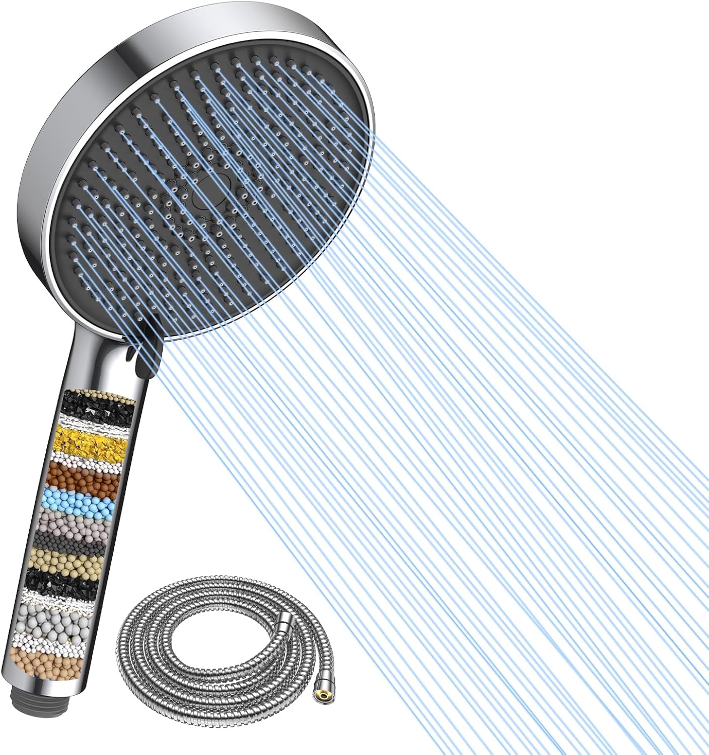 Pommeau de douche rond haute pression 5 jets Vendos85 - Mathon