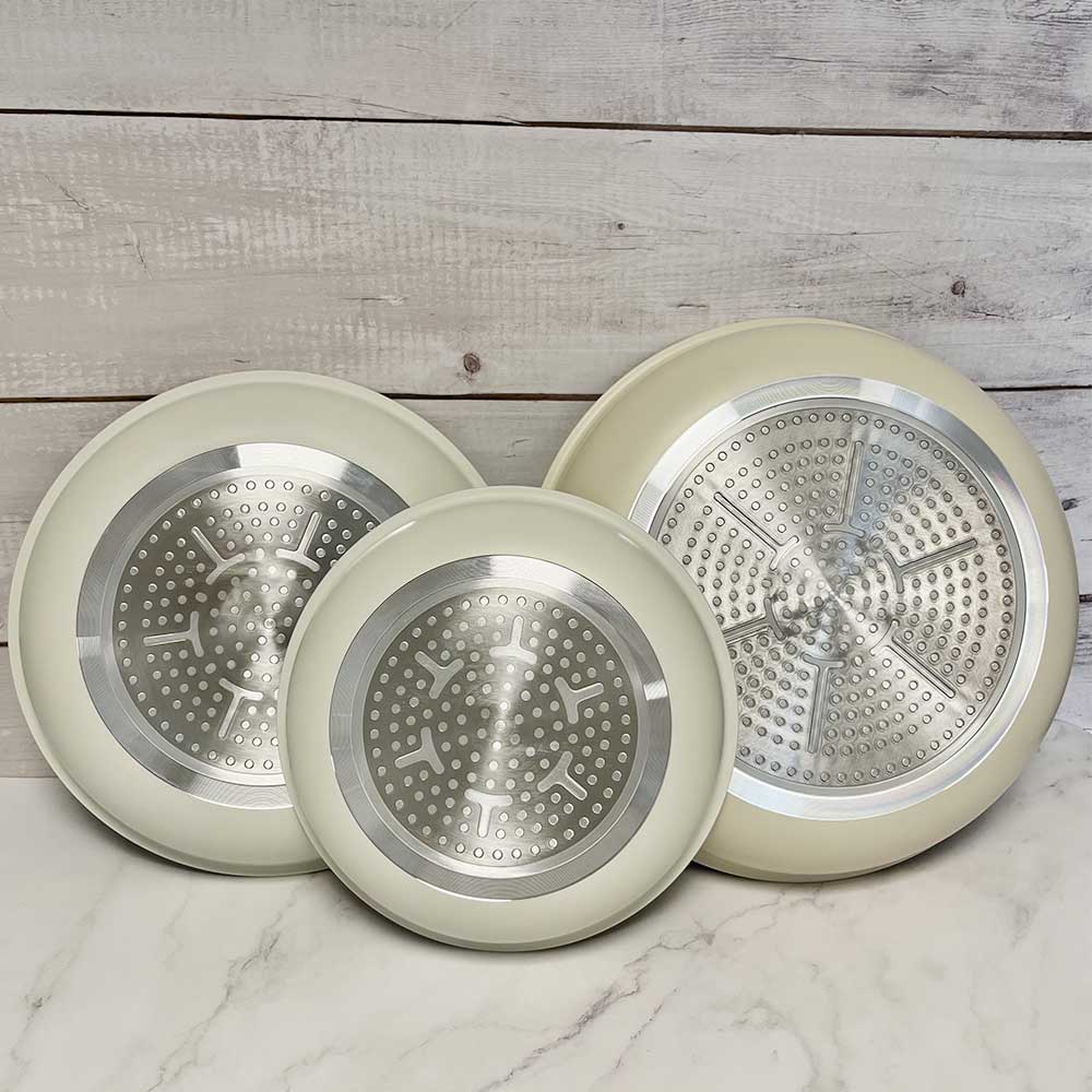 Lot de 3 Poêles en Aluminium avec Poignée Amovible - Revêtement Antiadhérent - Tous Feux dont Induction - Mathon - 8