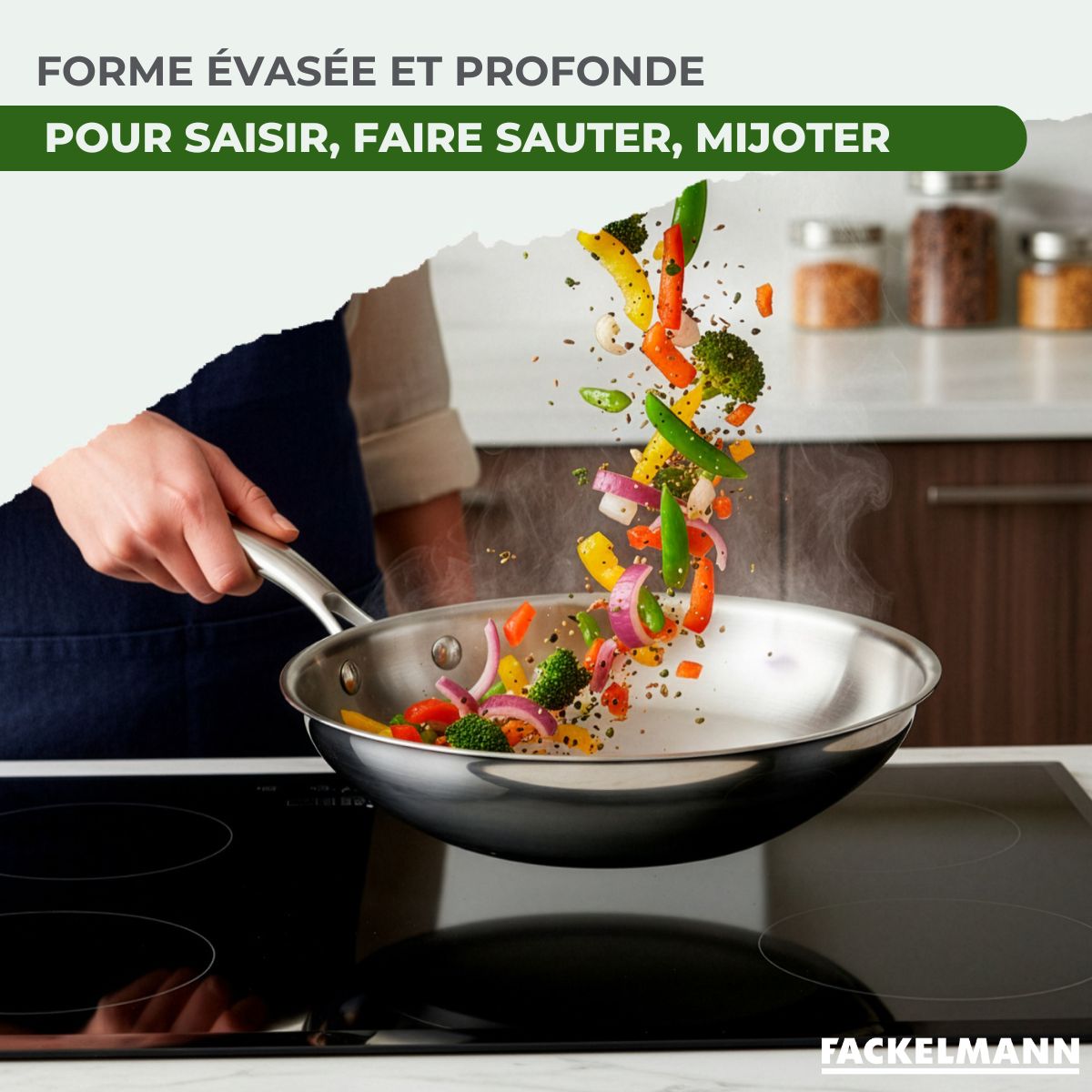 Wok 28 cm en inox 18/10 Triply  Vita3 Fackelmann - Mathon - 4