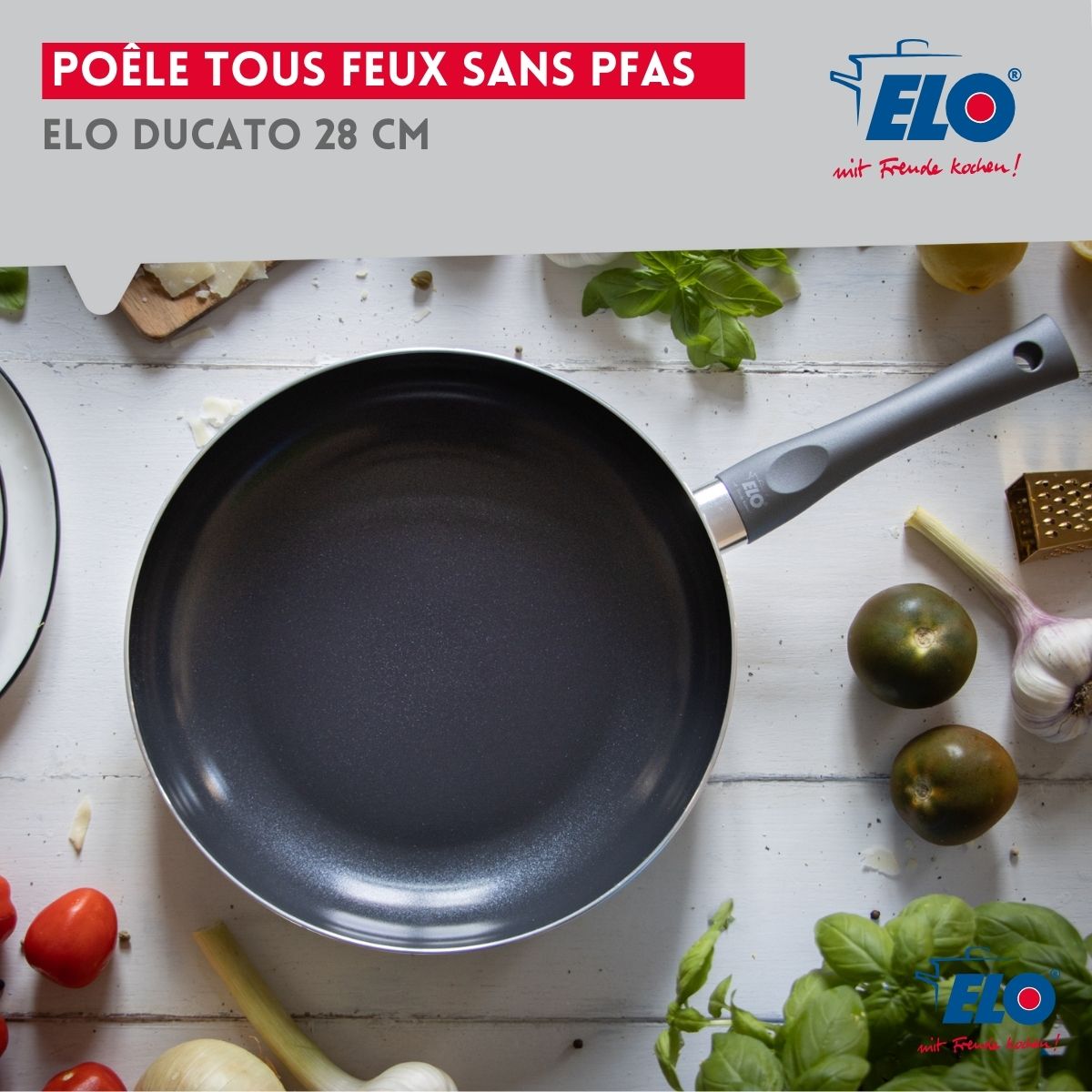 Poêle tous feux 28 cm sans PFAS  Ducato Elo - Mathon - 2