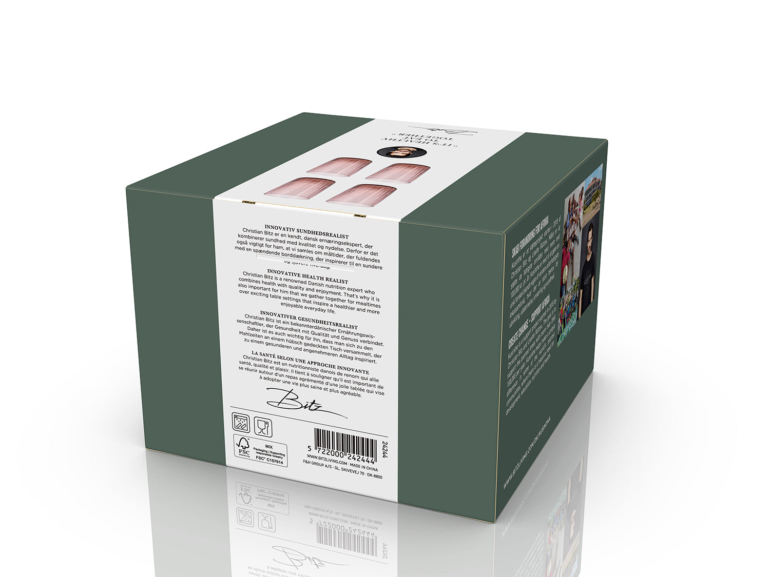 Set de 4 verres à eaux KUSINTHA Rose Bitz - Mathon - 3