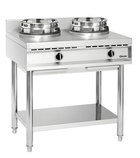 Cuisinière à Wok à Gaz - 2 Brûleurs x 11.5 kw - Bartscher - Mathon - 2
