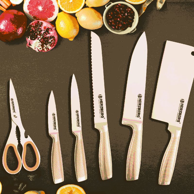 Set de couteaux 8 Pièces Jaune Herzberg HGSKN8-YEL Herzberg - Mathon - 3