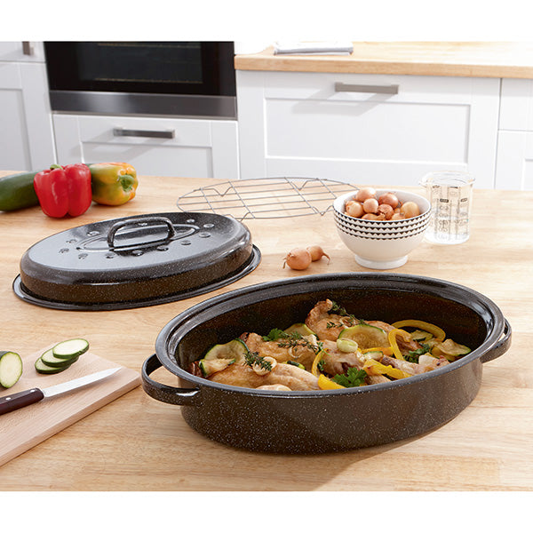 Roaster en acier émaillé et grille 6 L 37 cm Mathon - Mathon - 4