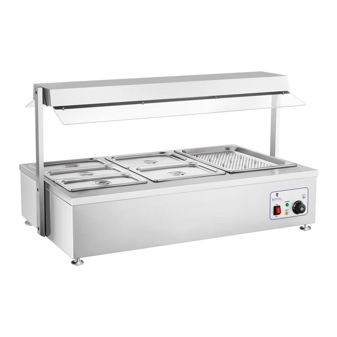 Bain marie 1700 watts - 6 bacs GN - avec compartiment pour viande 14_0000561 - Mathon - 1