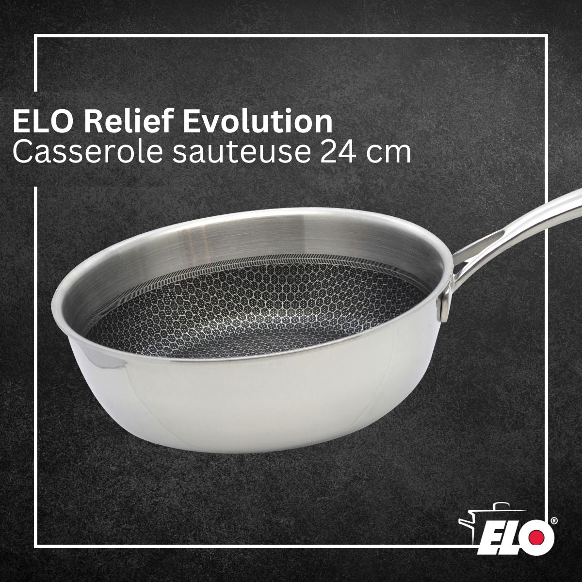 Poêle sauteuse 24 cm en inox 18/10  Relief Evolution Elo - Mathon - 2