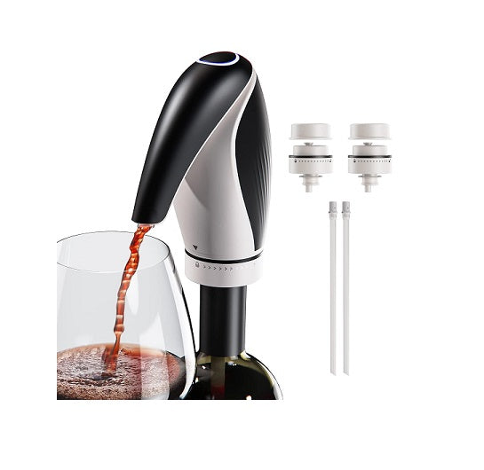 Aérateur distributeur à vin électrique portable 3 en 1 blanc noir Vendos85 - Mathon