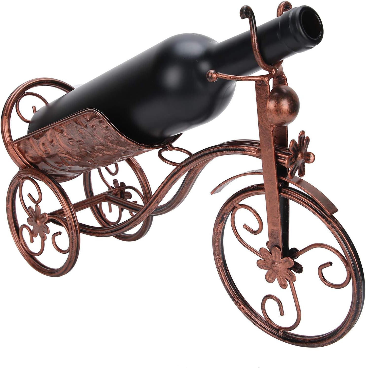 Porte-bouteille tricycle en fer bronze – Style rustique Vendos85 - Mathon