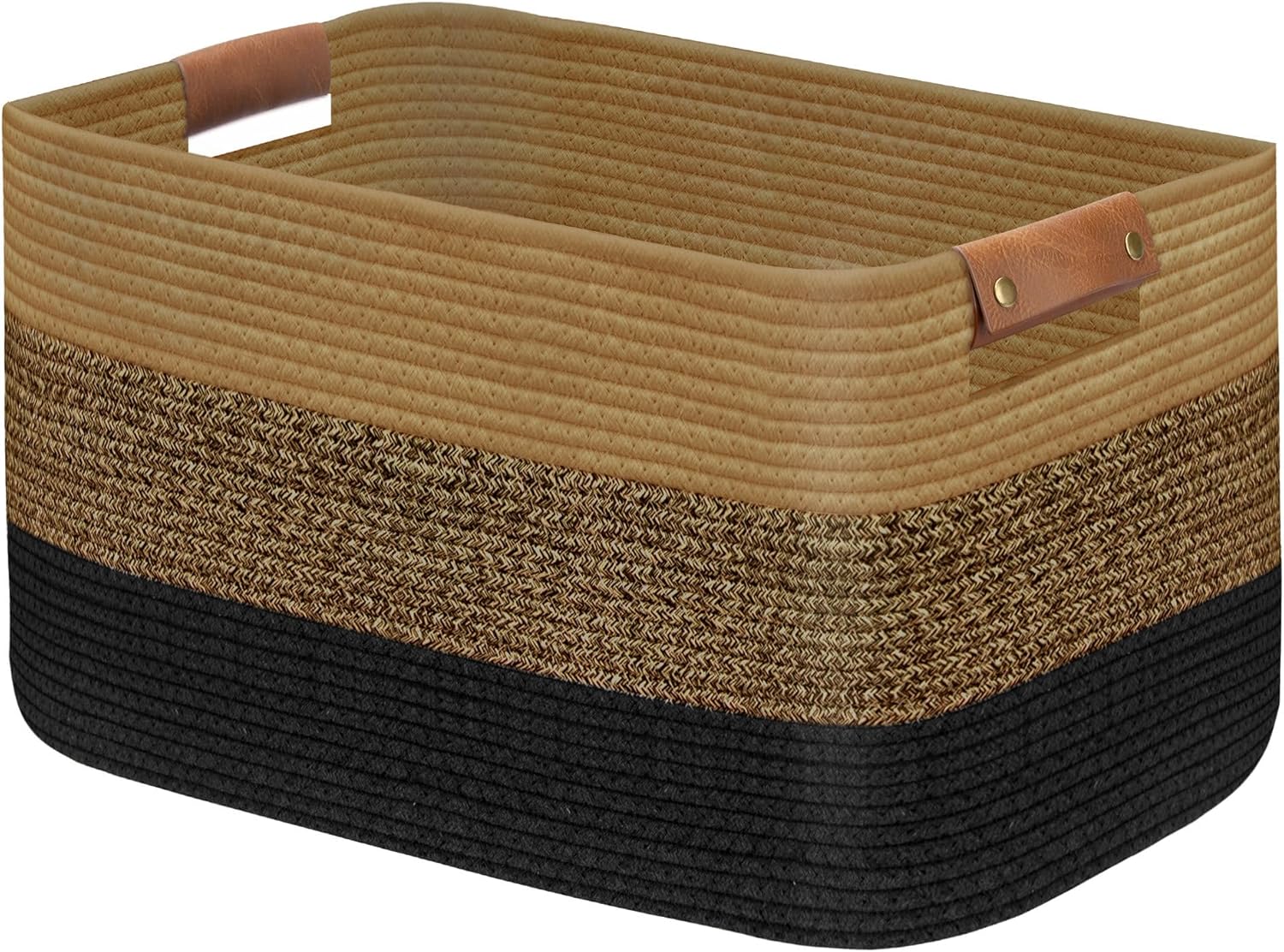 Panier à linge XXL pliable en coton Noir Vendos85 - Mathon