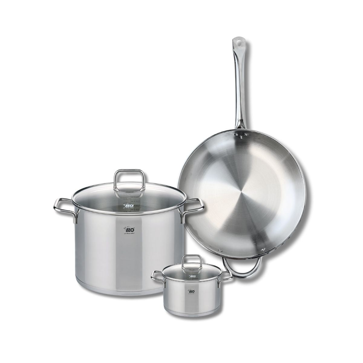 Ensemble de 1 Poêle de cuisson 32 cm et 2 faitouts 14 et 26 cm  Profi Citrin Elo - Mathon - 1