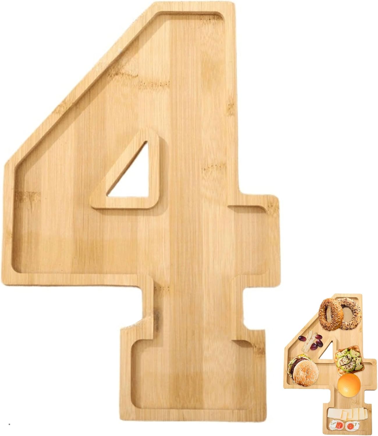 Plateau chiffre décoratif en bambou naturel Vendos85 - Mathon