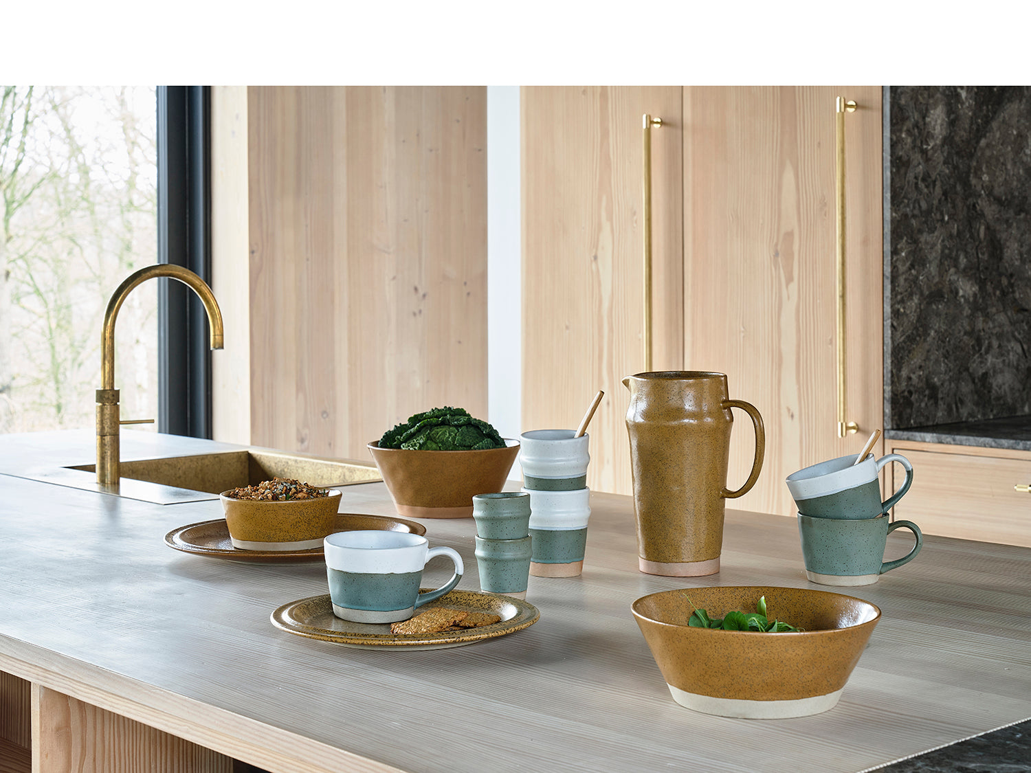 Plat de service EVIG en porcelaine Brun Villa Collection - Mathon - 4