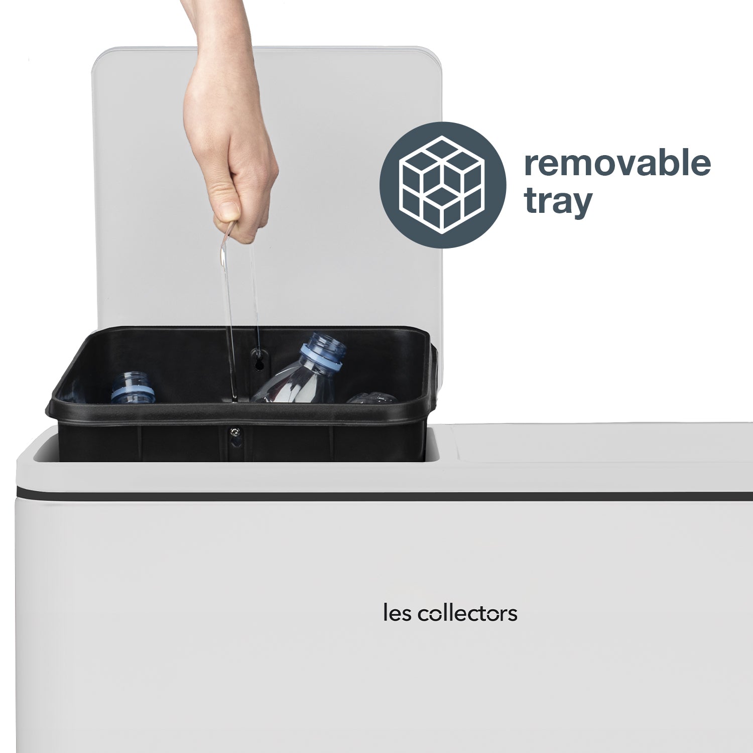 Poubelle de tri à pédale 2 x 30L, white edition - N°918 Les Collectors - Mathon - 4