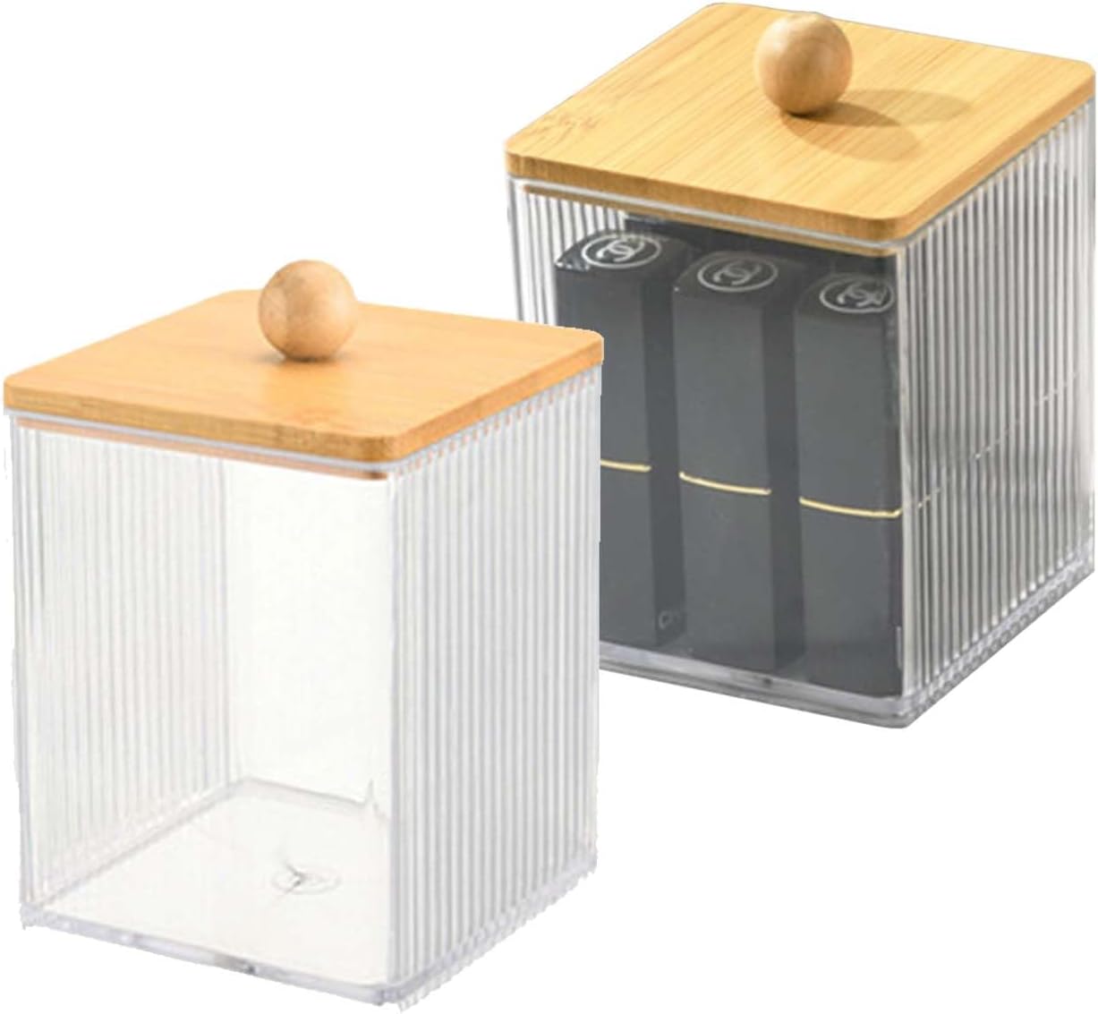 Lot de 2 boîtes transparentes pour cotons-tiges Vendos85 - Mathon