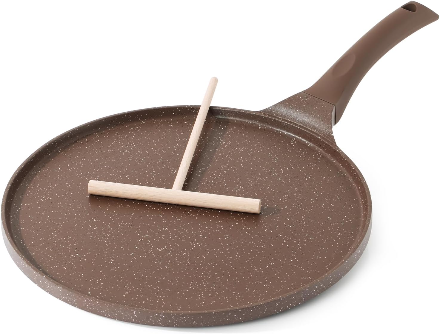 Poêle à crêpes 26 cm avec revêtement céramique naturelle marron Vendos85 - Mathon