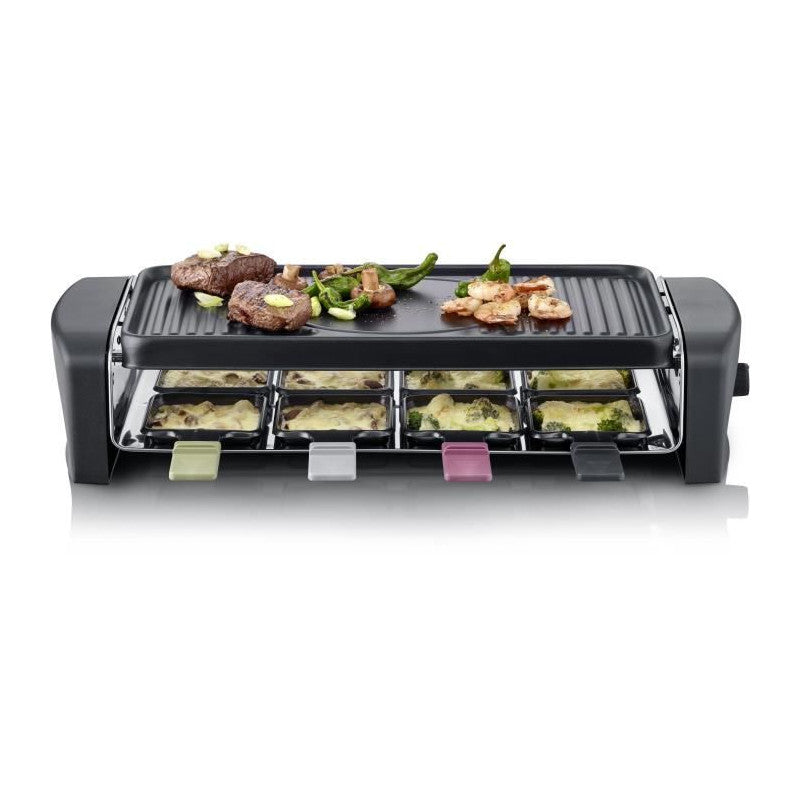 Rg9646 Appareil A Raclette 8 Personnes 1 400 W - Plaque De Cuisson Rainurée Et Lisse 41,5 X 21 Cm Antiadhésive - No Severin - Mathon - 2