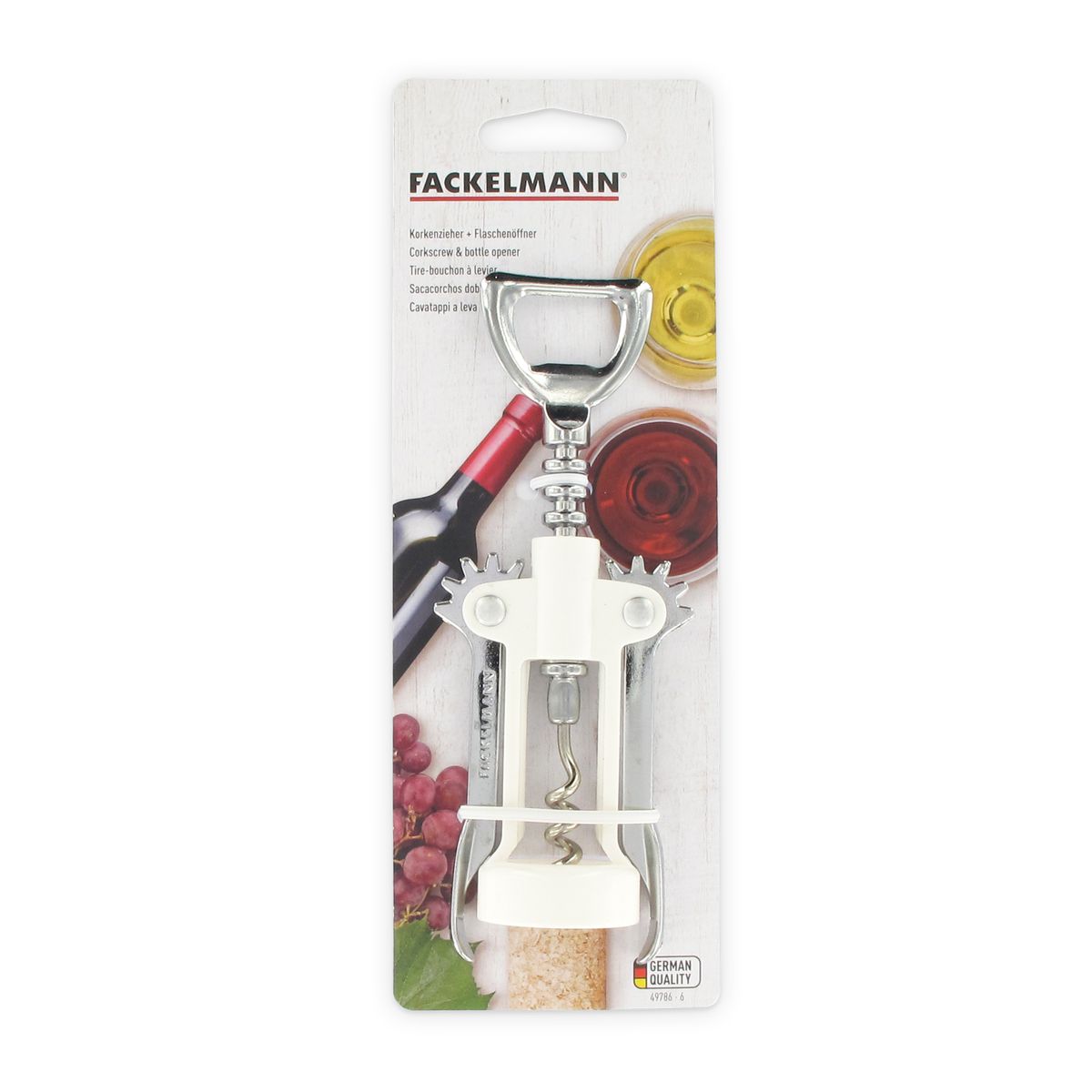 Tire-bouchon à levier blanc avec décapsuleur  Bar Concept Fackelmann - Mathon - 5
