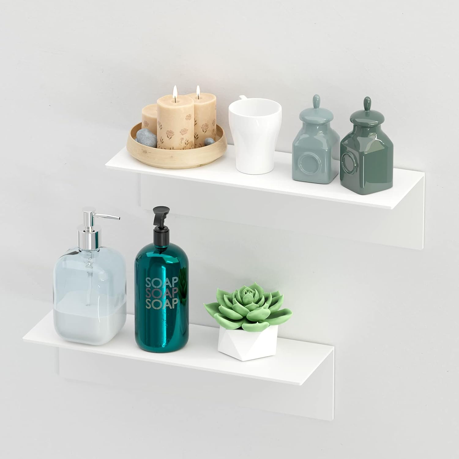 Lot de 2 Étagères sans Perçage de 40 cm pour Salon/Chambre/Bureau/Cuisine blanc Vendos85 - Mathon