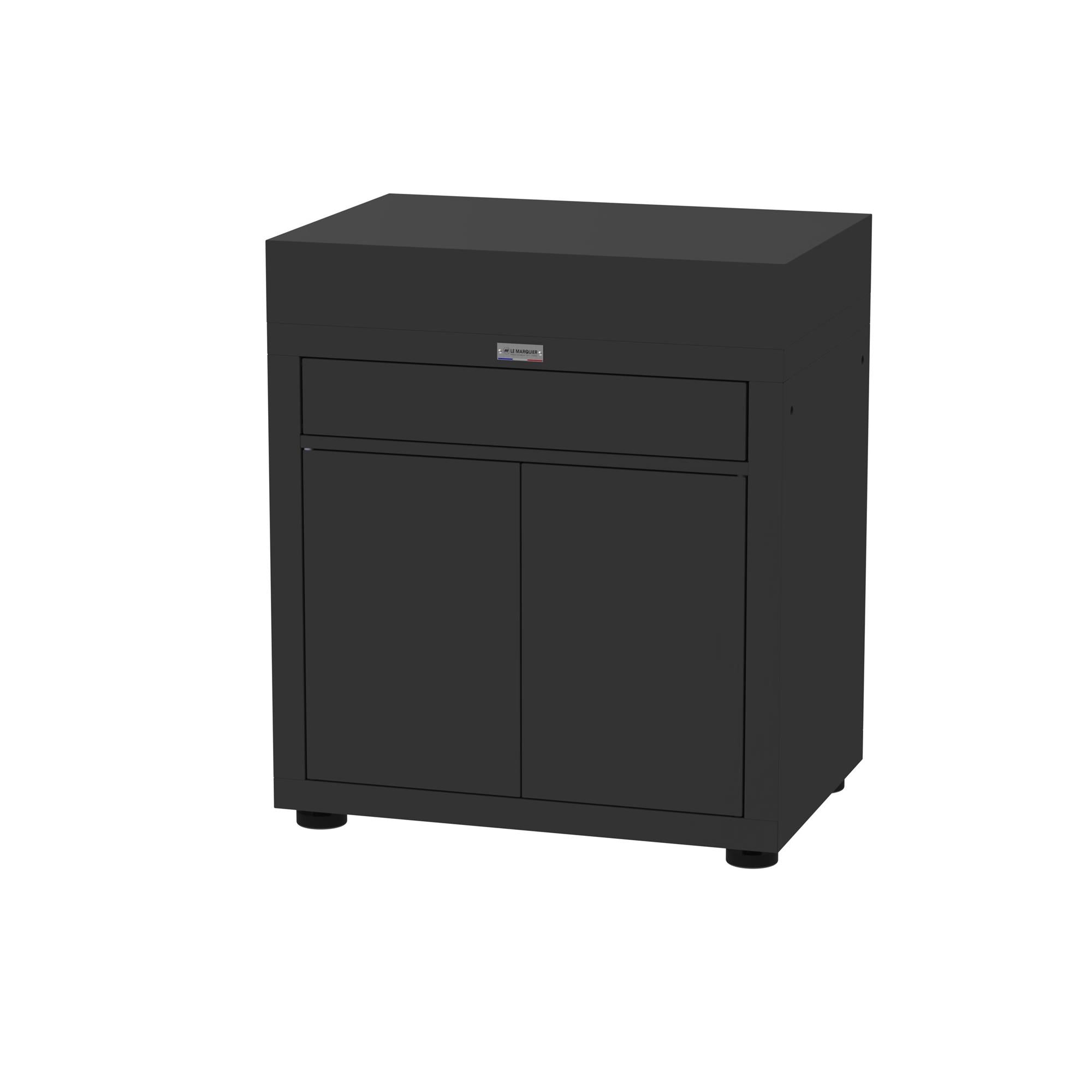 Meuble avec tiroir, 80 x 55 cm noir Le Marquier - Mathon - 1