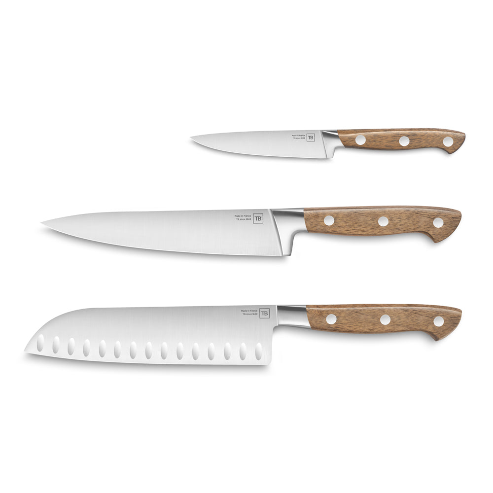 Set de 3 couteaux georges office santoku cuisine Tarrerias Bonjean - Mathon