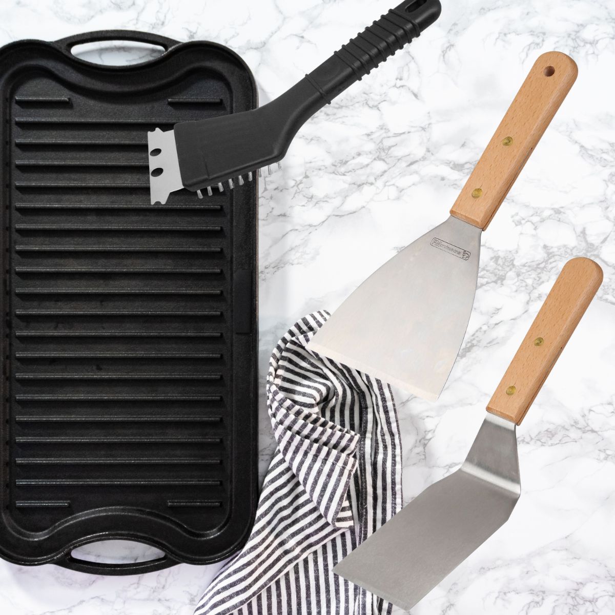 Ensemble 3 ustensiles professionnels pour plancha FM Professional - Mathon - 2