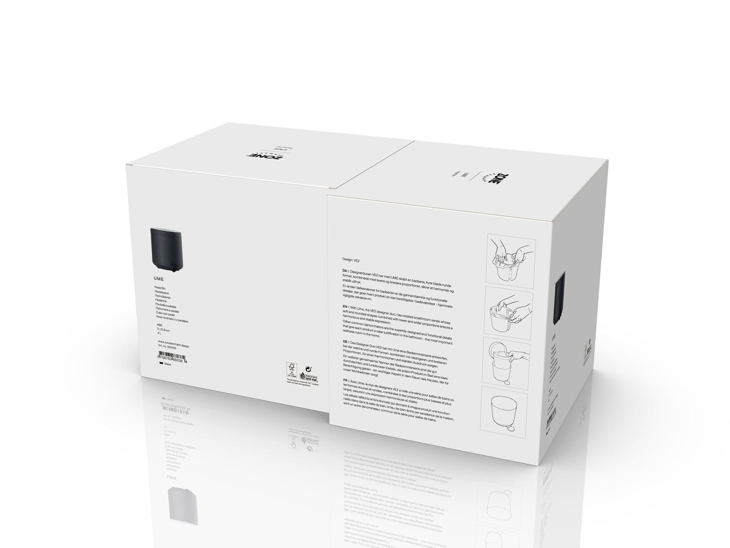 Poubelle à pédale UME en abs Noir Zone Denmark - Mathon - 6