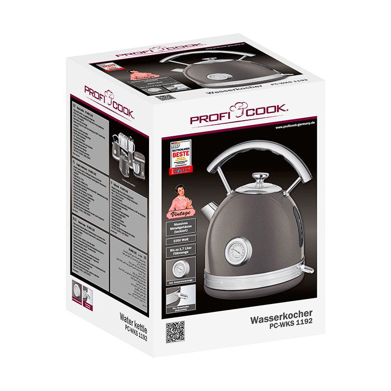 Bouilloire vintage 1,7L 2200W Proficook PC-WKS 1192 Anthracite Proficook - Mathon - 6