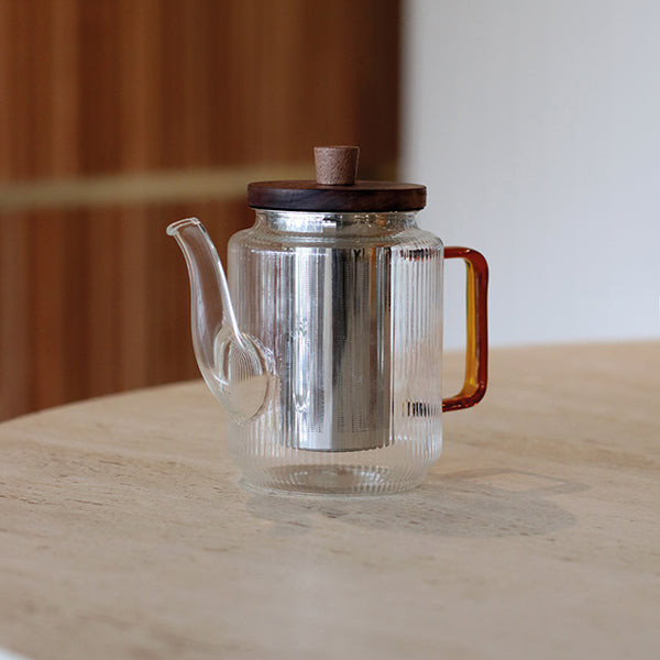 Théière Karl en verre borosilicate anse ambrée 550 ml Ogo - Mathon - 2