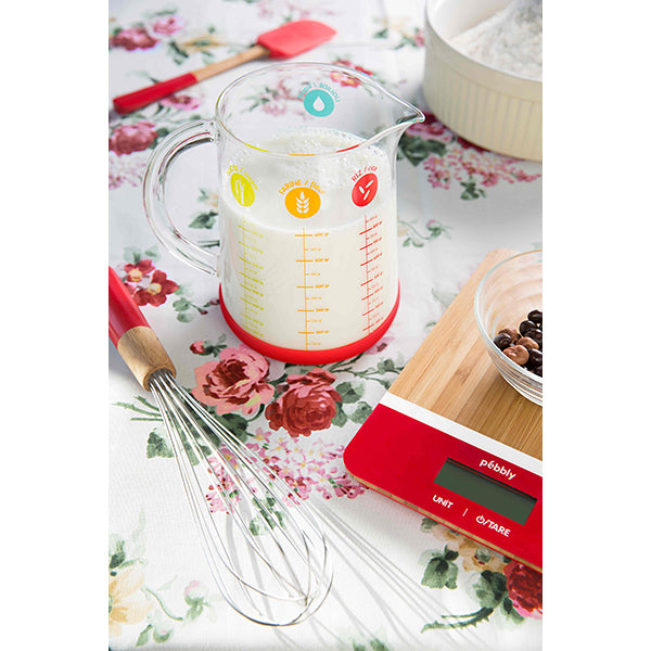 Pichet mesureur en verre et silicone 1 L Pebbly - Mathon - 1