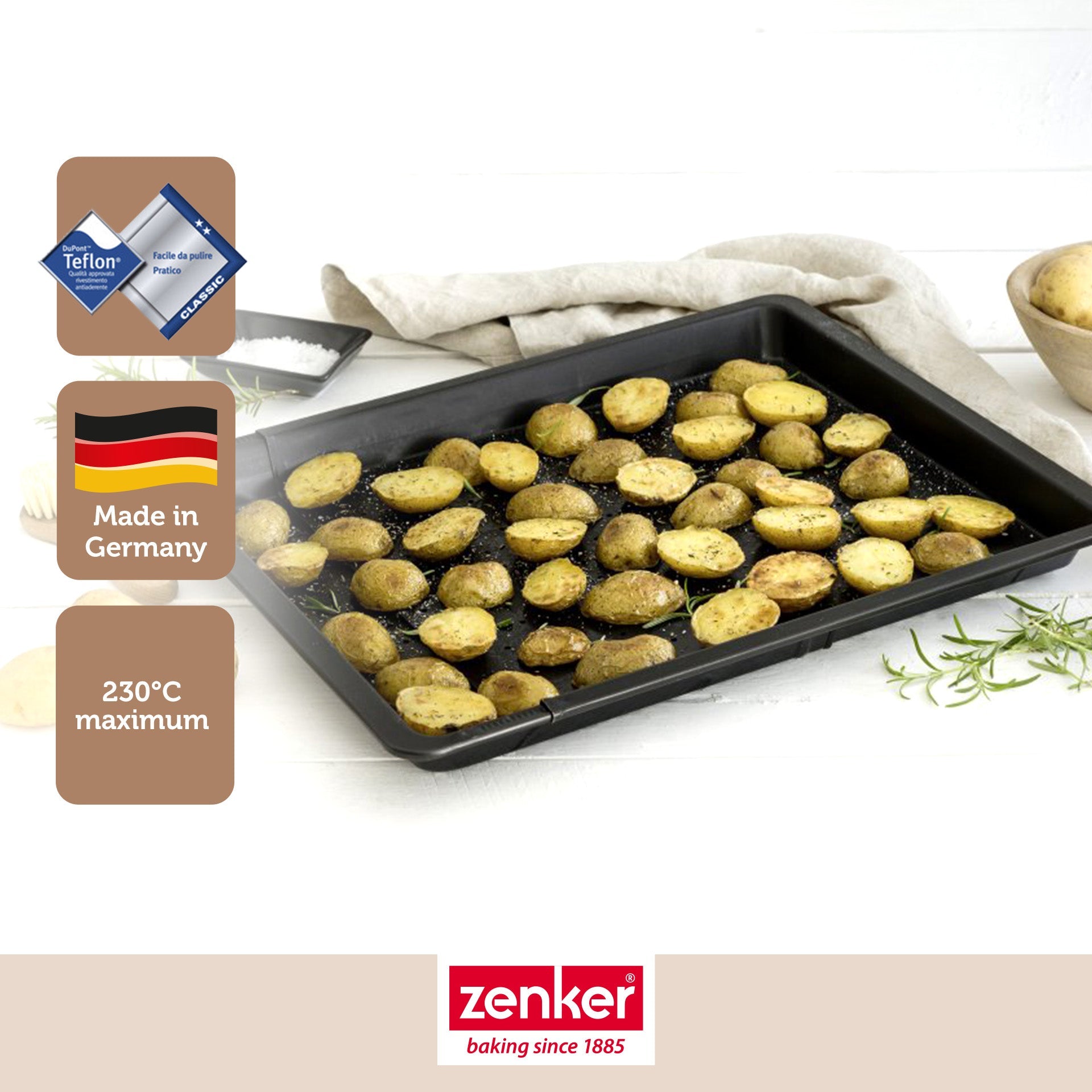 Lot de 2 plaques à pizza rectangulaires perforées extensibles 37 à 52 x 33 cm Zenker Black Metallic Zenker - Mathon - 2