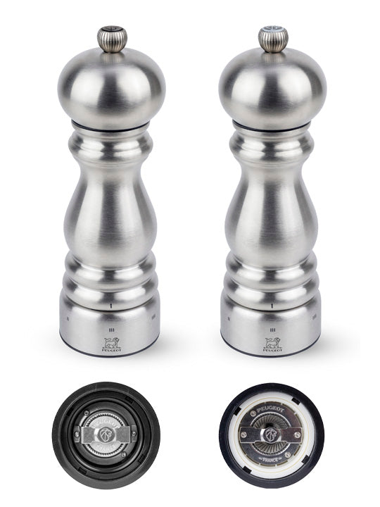 Paris Chef Duo de moulins à poivre et à sel manuels en inox, u