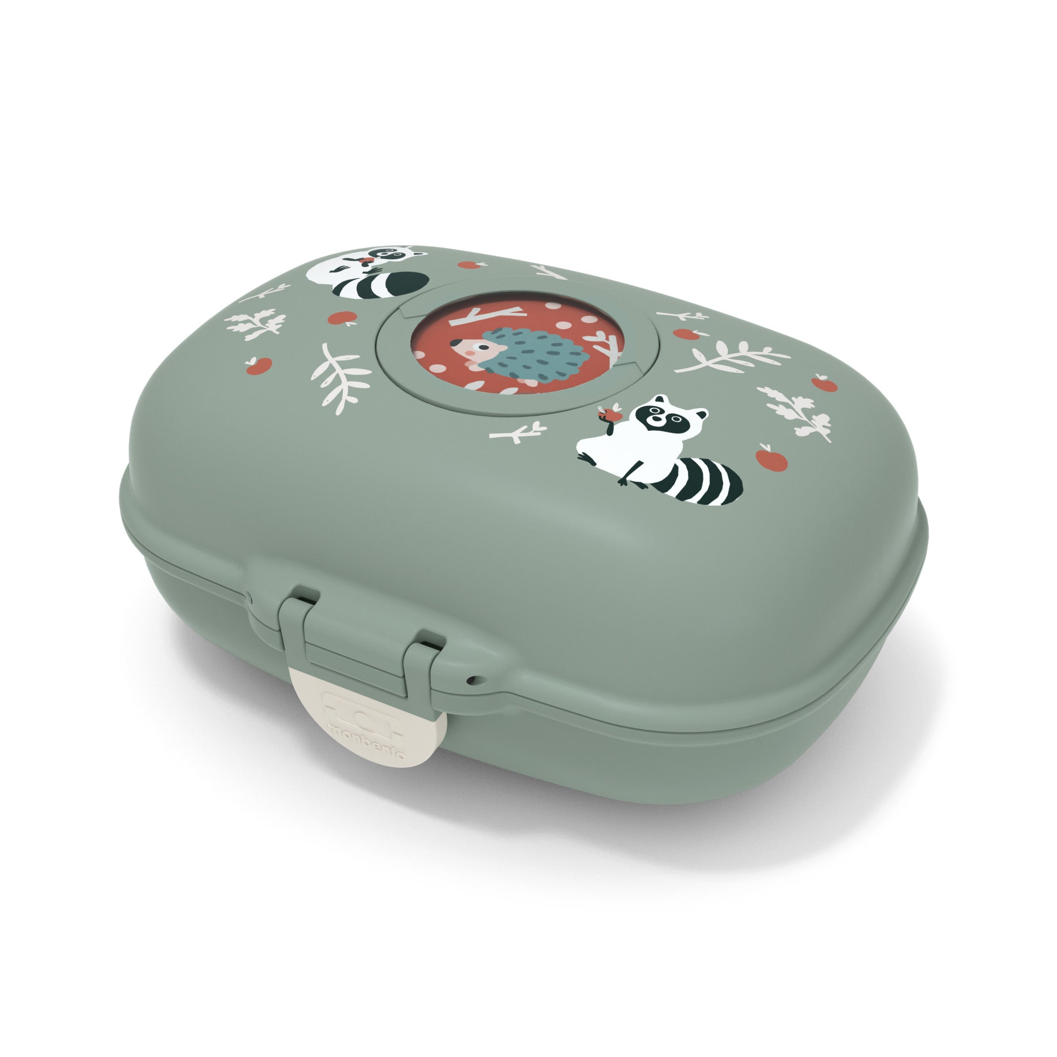 Boîte à goûter enfant Gram 600ml Vert Raton Laveur Monbento - Mathon - 1