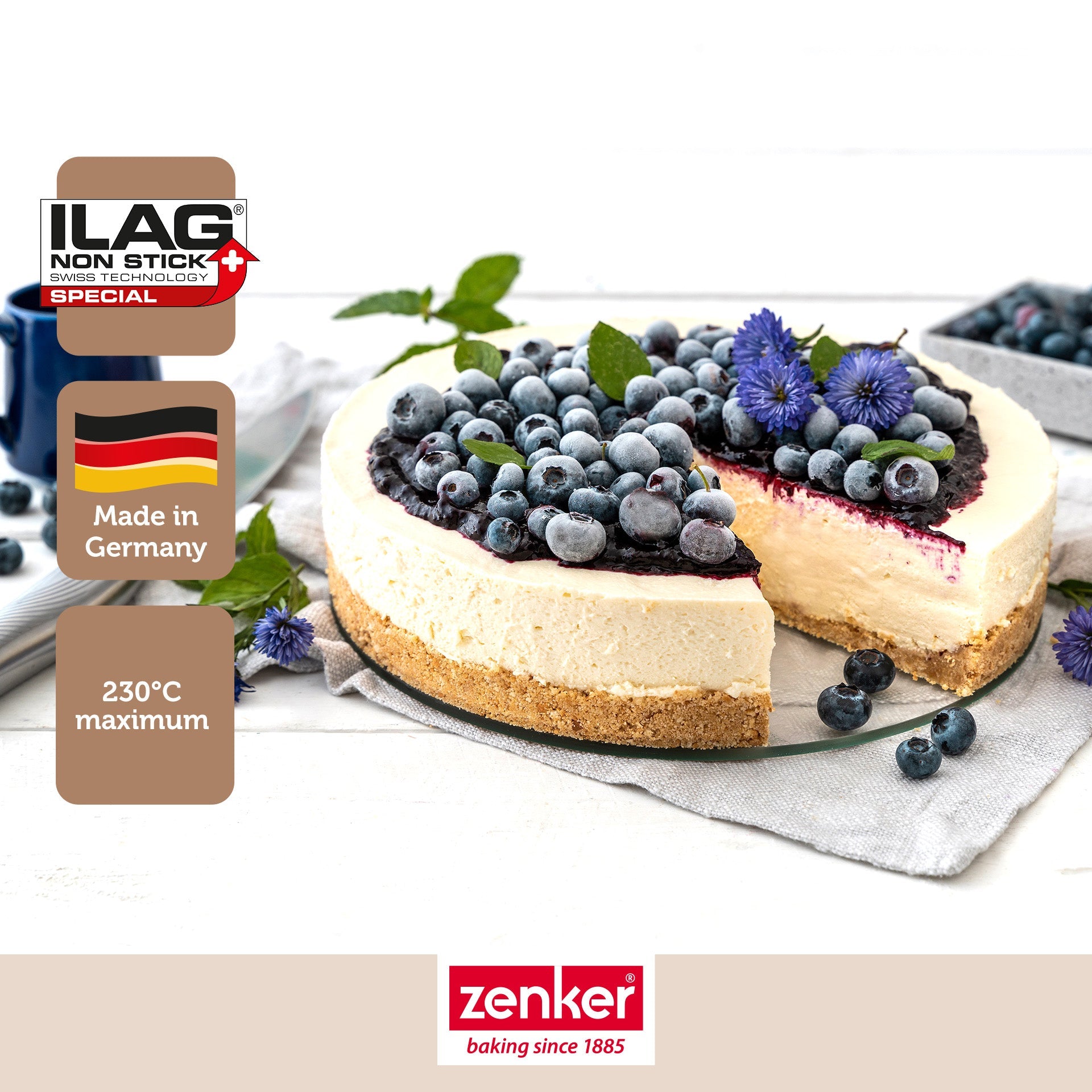 Moule à manqué à charnière 26 cm avec couvercle de transport Zenker Pure Zenker - Mathon - 2