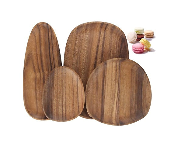 Lot de 4 Plateaux en Bois d’Acacia – Polyvalents et Durables Vendos85 - Mathon