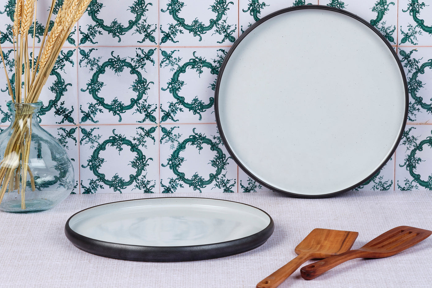 Plateau de service GOURMET Ø33cm - 2 pièces - Onyx Björn - Mathon - 2