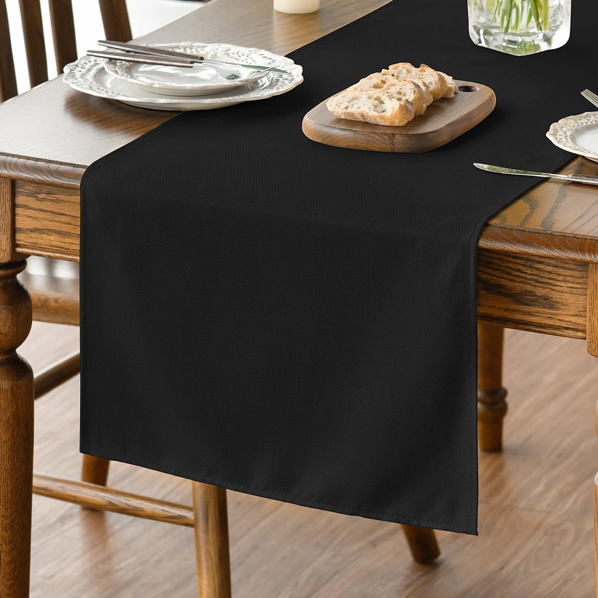 Chemin de Table Polyester Noir 40×140 cm Vendos85 - Mathon