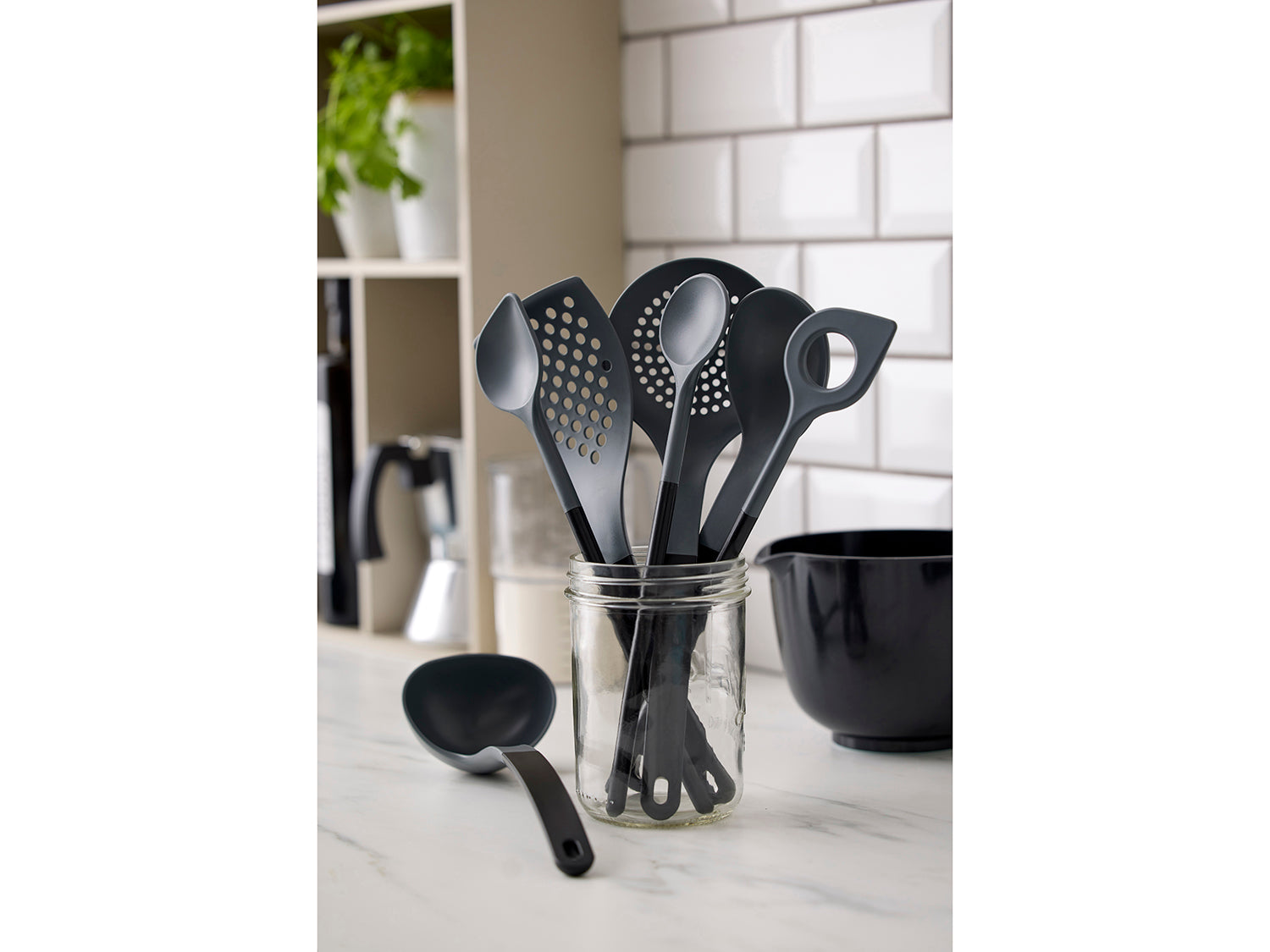 Cuillère à mélanger avec trou NEW OPTIMA en nylon Noir Rosti - Mathon - 5