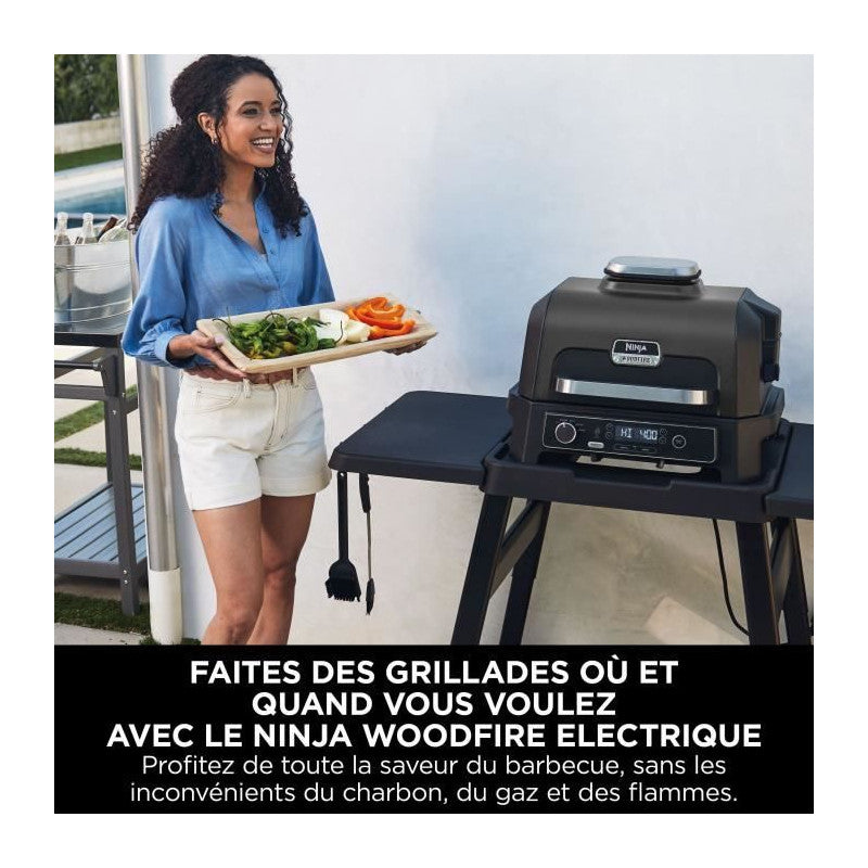 Barbecue électrique Et Fumoir Avec Thermometre - Ninja - Woodfire Pro Xl - Og850eu - Barbecue Et Air Fryer D
