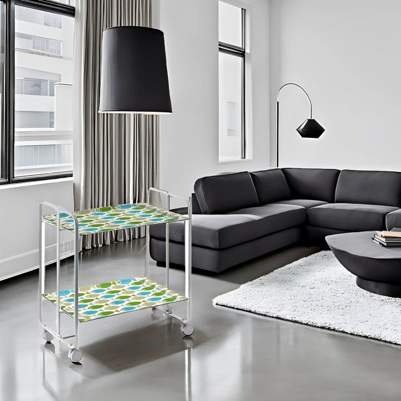 Desserte pliante 2 niveaux avec roulettes – structure gris aluminium, bauhaus Don Hierro - Mathon - 2