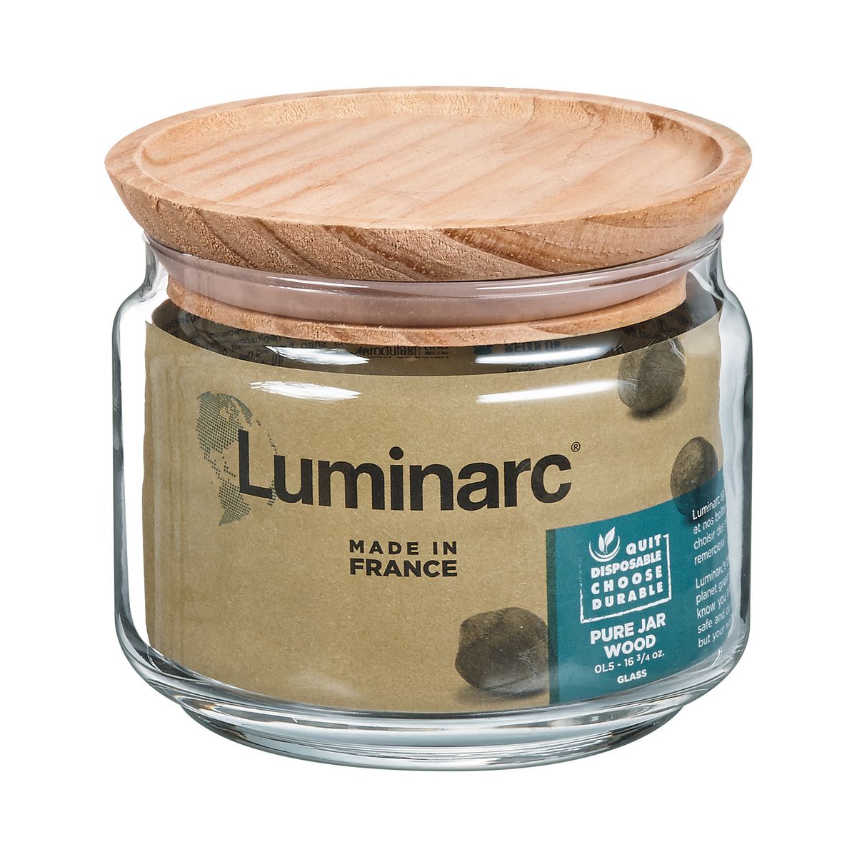 Pot de conservation en verre Pure Jar Wood - Luminarc Luminarc - Mathon - 2