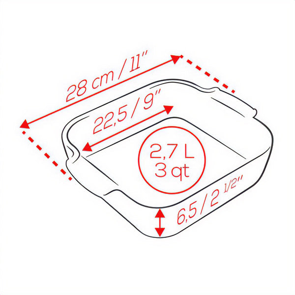 Appolia Plat à four carré, light blue, 28 cm Peugeot - Mathon - 2