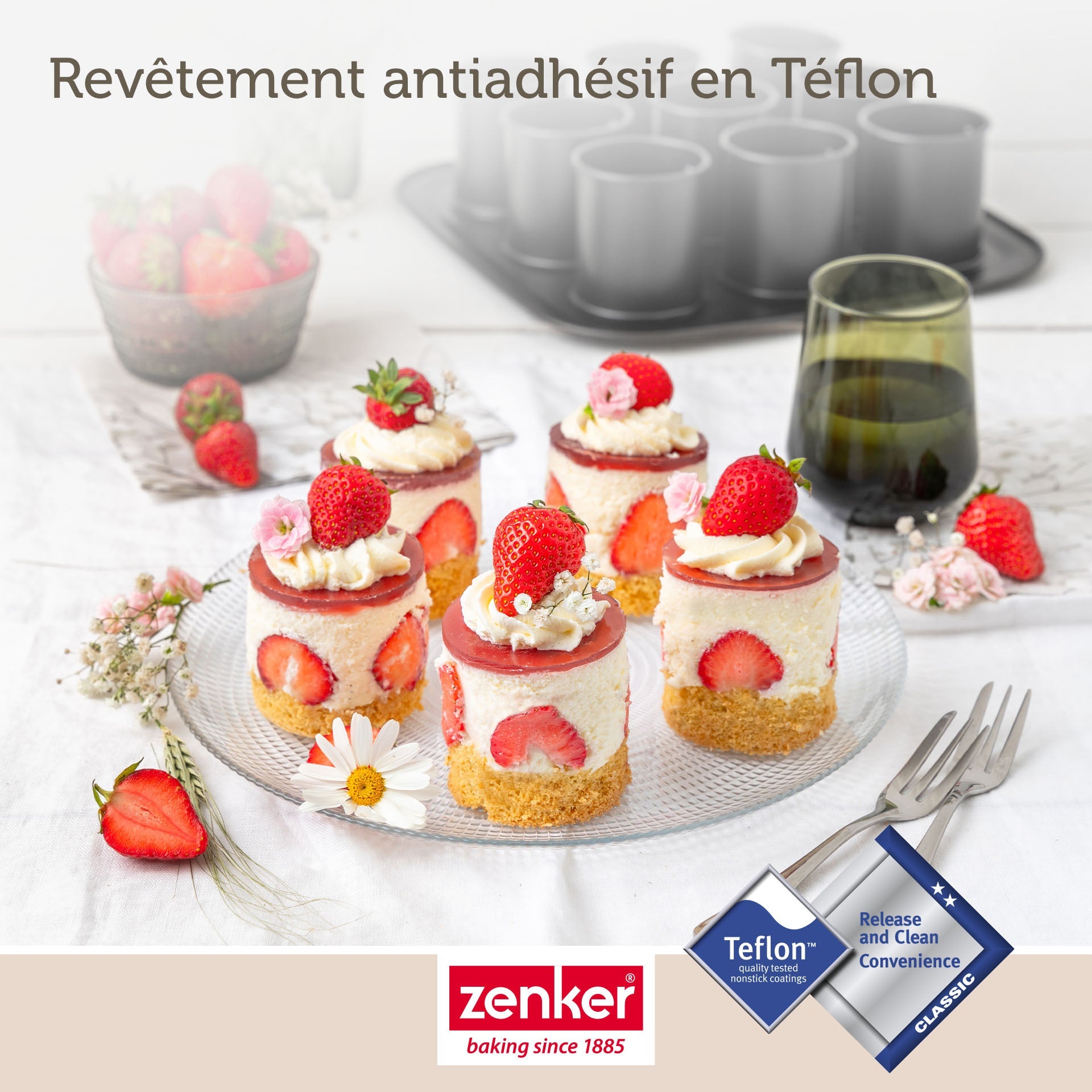 Ensemble de 2 Moules à gâteaux individuels 9 empreintes avec couvercle 29 x 29 cm Zenker Bake Click and Go Zenker - Mathon - 5