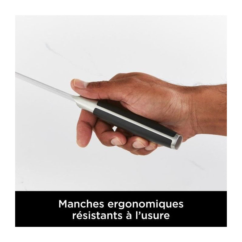 Bloc-couteaux - Ninja Foodi - Staysharp K32006eu - Avec Affûteur - Ensemble De Couteaux - 6 Pieces Aiguisées - Noir Ninja - Mathon - 6